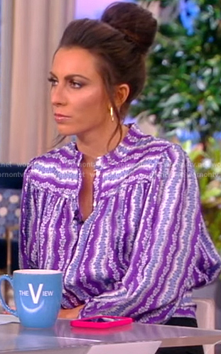 Alyssa's purple stripe blouse on The View