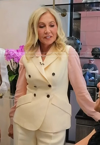 Anastasia Soare's ivory double breasted vest on Today