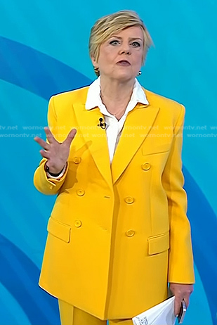 Anne’s yellow double breasted blazer and pants on Today