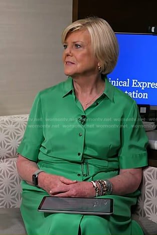Anne Thompson's green belted shirtdress on Today