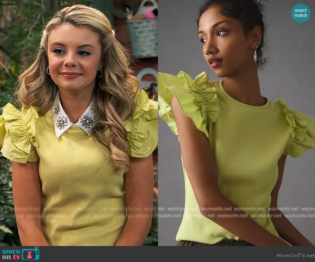 Anthropology Woven Ruffle Top worn by Destiny Baker (Mallory James Mahoney) on Bunkd