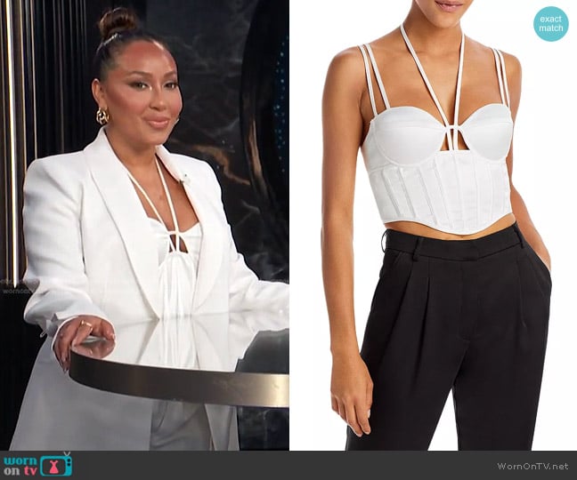 Aqua x Maeve Reilly Halter Bustier Top worn by Adrienne Houghton on E! News