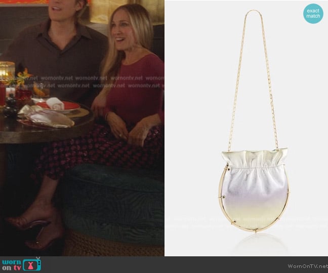 Soho Chain Pouch by Aquazzura worn by Carrie Bradshaw (Sarah Jessica Parker) on And Just Like That