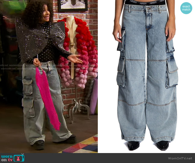 Aries Arise Low Rise Cargo Pant worn by Raven Baxter (Raven-Symoné) on Ravens Home