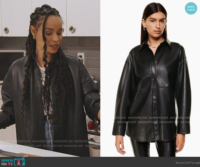 Aritzia Babaton Pelli Shirt Jacket worn by Sai De Silva on The Real Housewives of New York City