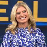 Ashley Bellman’s blue printed dress on CBS Mornings