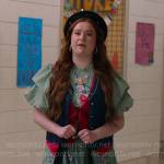 Ashlyn’s long green floral embroidered dress on High School Musical The Musical The Series