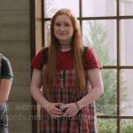 Ashlyn’s red plaid maxi dress on High School Musical The Musical The Series