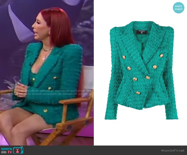 Balmain Double-Breasted Tweed Jacket worn by Stacie J. Stephenson on Good Morning America