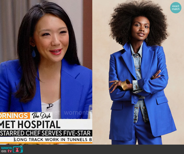 Banana Republic Lido Blazer worn by Nancy Chen on CBS Mornings