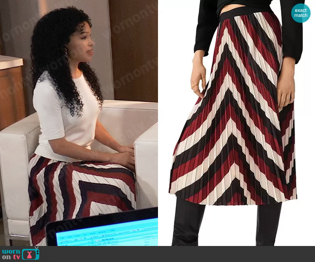 ba&sh Hendy Midi Skirt worn by Portia Robinson (Brook Kerr) on General Hospital