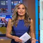 Becky Worley’s blue colorblock sheath dress on Good Morning America