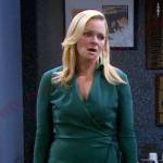 Belle’s green collared wrap dress on Days of our Lives