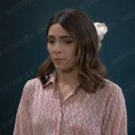 Betty’s pink chain print shirt on General Hospital