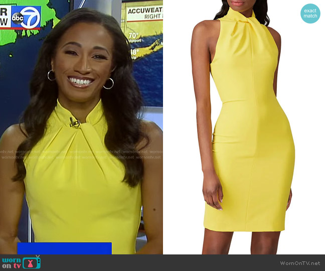 WornOnTV: Brittany’s yellow twist neck dress on Good Morning America ...