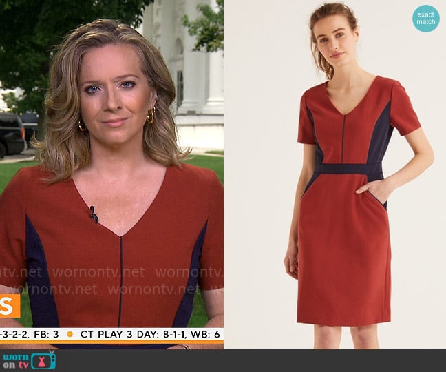 Boden Vicky Colorblock Dress worn by Christina Ruffini on CBS Mornings