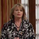 Bonnie’s black floral shirtdress on Days of our Lives