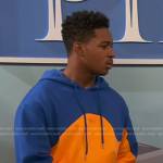 Booker’s blue and orange colorblock hoodie on Ravens Home