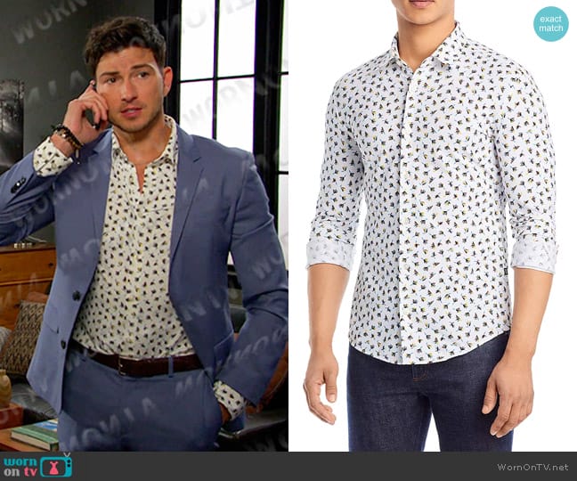 Boss Roan Printed Slim Fit Shirt worn by Alexander Kiriakis (Robert Scott Wilson) on Days of our Lives