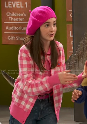 Bree's pink check cardigan on Ravens Home