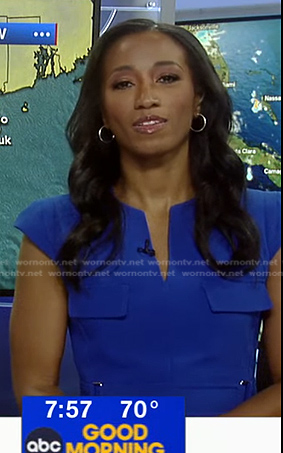Brittany's blue split neck dress on Good Morning America