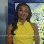 Brittany’s yellow twist neck dress on Good Morning America