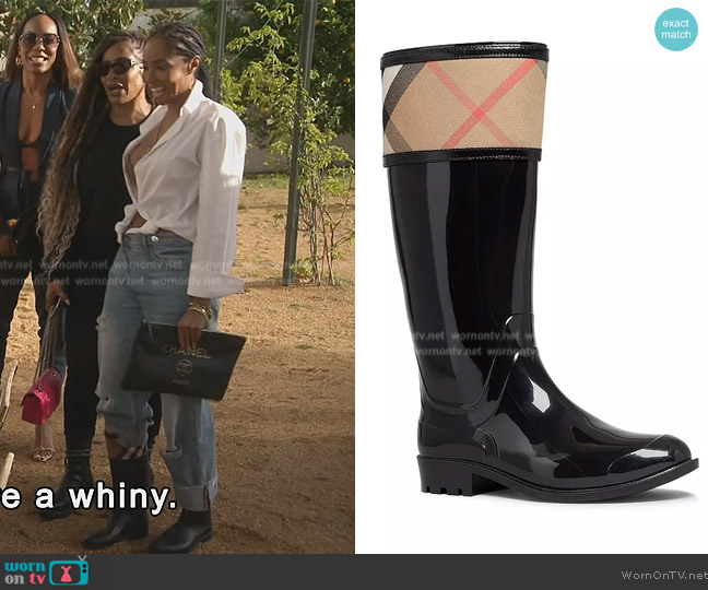Ødelæggelse Tæl op amerikansk dollar WornOnTV: Courtney's black plaid trim rain boots on The Real Housewives of  Atlanta | Clothes and Wardrobe from TV