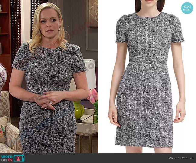 Calvin Klein Tweed Sheath Dress worn by Belle Brady (Martha Madison) on Days of our Lives