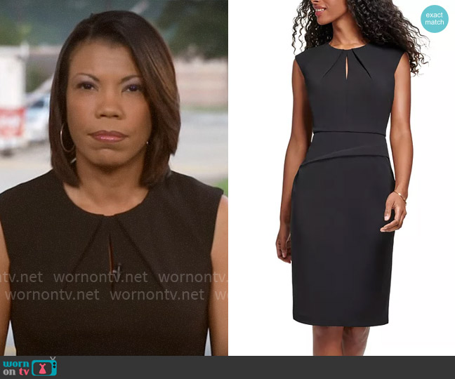 Calvin Klein Sleeveless Keyhole Sheath Dress worn by Nikole Killion on CBS Mornings