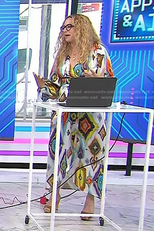 Carley Knobloch’s multicolor printed dress on Today