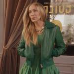 Carrie’s green jacket on And Just Like That