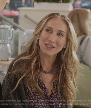 WornOnTV: Carrie's metallic checkerboard print dress on And Just Like That, Sarah Jessica Parker