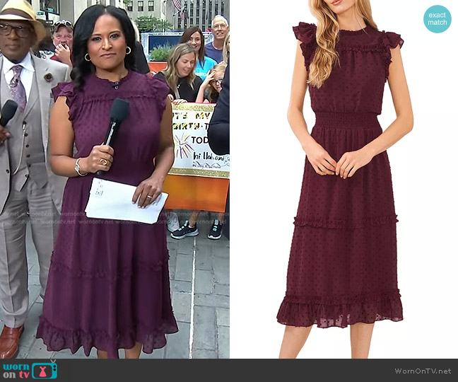 Cece Clip Dot Midi Dress worn by Kristen Welker on Today