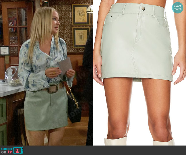 Central Park West Devon Mini Skirt worn by Sharon Newman (Sharon Case) on The Young and the Restless