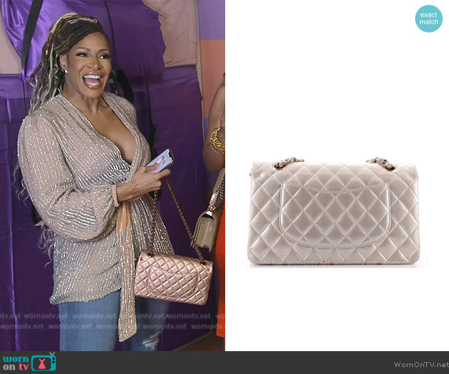 Chanel Classic Double Flap Bag Quilted Metallic Bag worn by Sheree Whitefield on The Real Housewives of Atlanta