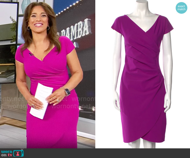 Chiara Boni La Petite Robe V-neck Dress worn by Michelle Miller on CBS Mornings