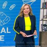 Christina Ruffini’s navy suit with neon trims on CBS Mornings