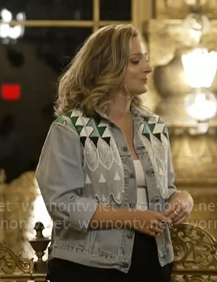 Christina Ruffini's embroidered denim jacket on CBS Mornings