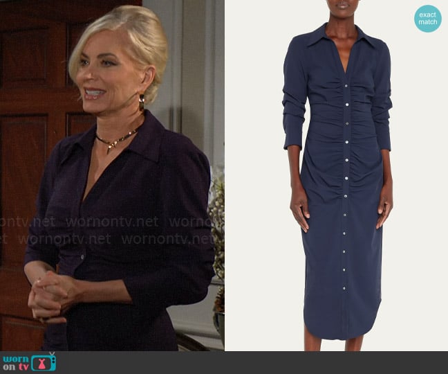 Cinq a Sept Elina Shirtdress worn by Ashley Abbott (Eileen Davidson) on The Young and the Restless