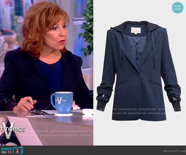 Cinq a sept Khloe Sequin Hooded Jacket worn by Joy Behar on The View