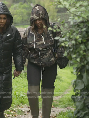 Marlo's army green rain boots on The Real Housewives of Atlanta