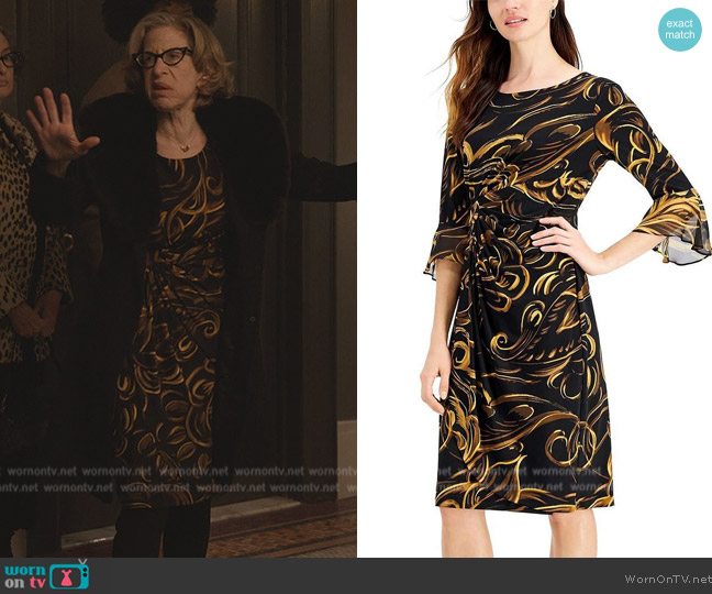 Connected Apparel Printed Midi Shift Dress worn by Jackie Hoffman (Jackie Hoffman) on Only Murders in the Building