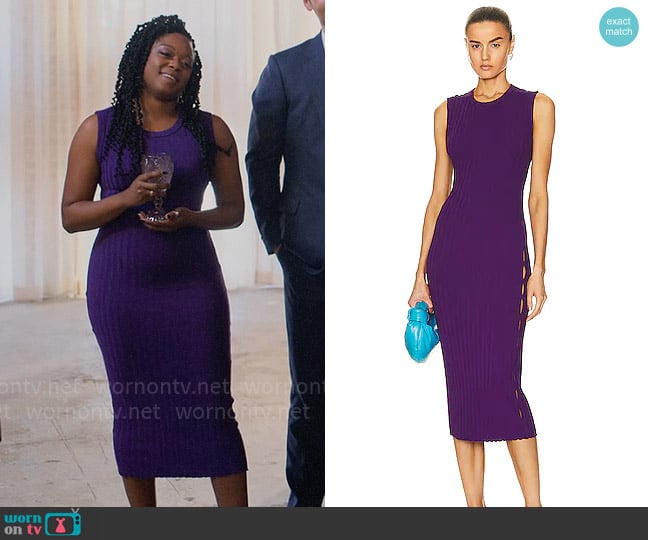 Cotton Citizen Capri Dress in Iris worn by Izzy Letts (Jazz Raycole) on The Lincoln Lawyer