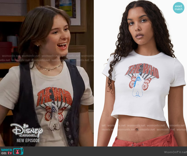 Cotton On Micro Fit Rib Graphic T-Shirt The Who worn by Winnie Webber (Shiloh Verrico) on Bunkd