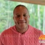 Craig Melvin’s pink cable knit hoodie on Today