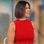 Dana Jacobson’s red sleeveless dress on CBS Mornings