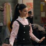 Dani’s black tweed dress with pearl buttons on High School Musical The Musical The Series