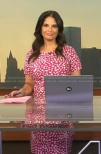 Darlene's pink dot printed dress on Today