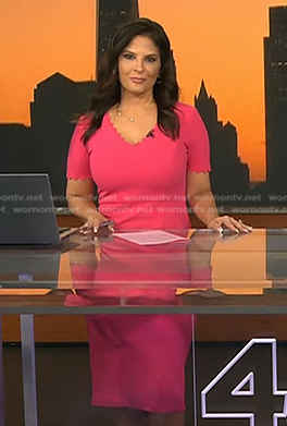 Darlene's pink scalloped dress on Today