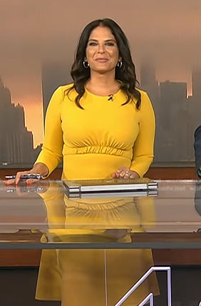 Darlene’s yellow elastic waist dress on Today